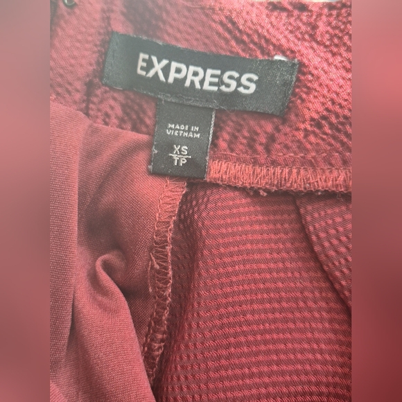 Express Burgundy Satin Long Sleeve Mini Dress - Picture 4 of 11